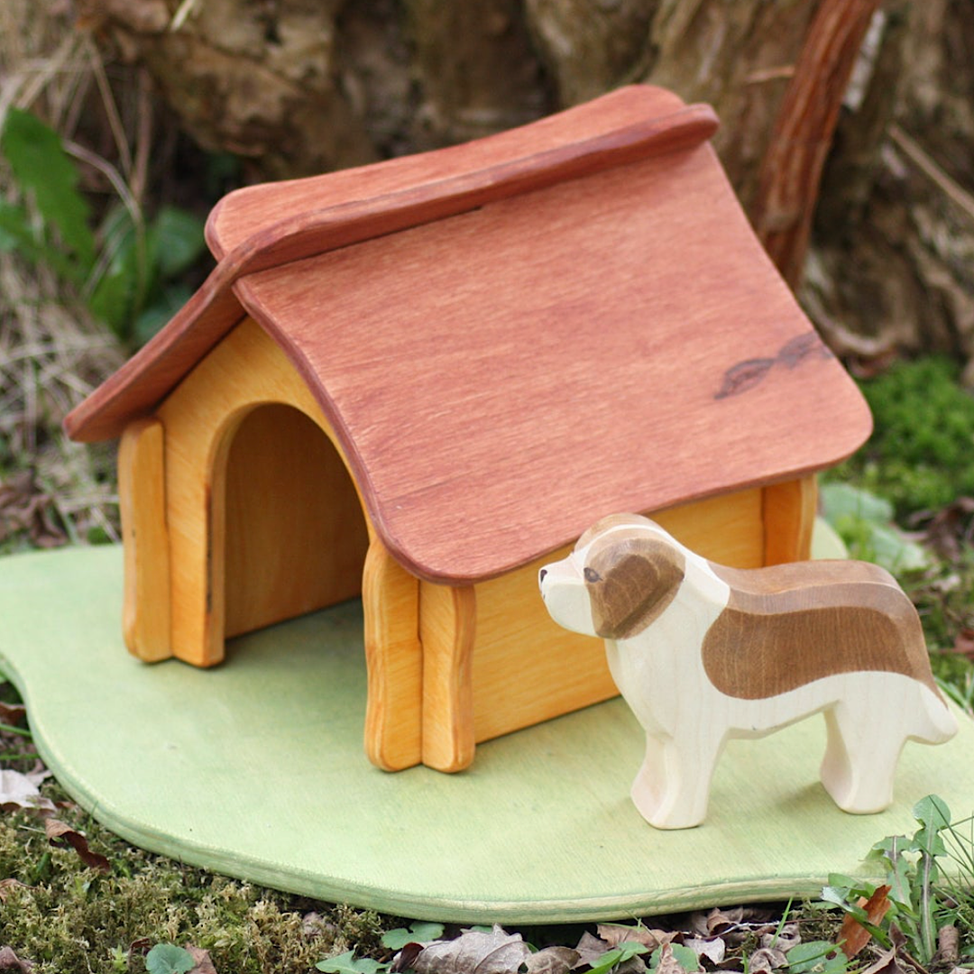 WoodartbyAstiak Wooden Dog House with Meadow