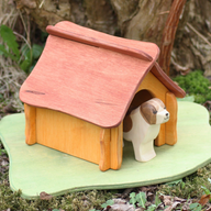 WoodartbyAstiak Wooden Dog House with Meadow