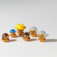 mobilo figurines, brown, 6 pieces