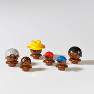 mobilo figurines, dark brown, 6 pieces