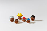 mobilo figurines, dark brown, 6 pieces