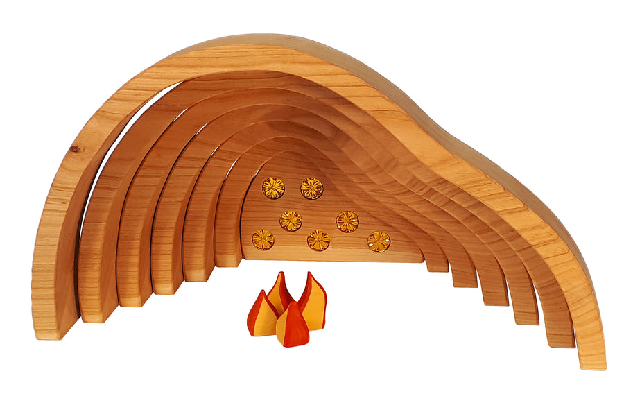 Dragon's Lair with Treasure & Campfire