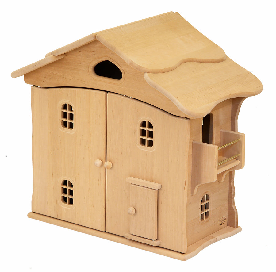 Drewart Doll House with Doors with Natural Roof