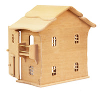 Drewart Doll House with Doors with Natural Roof