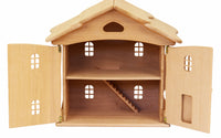Drewart Doll House with Doors with Natural Roof