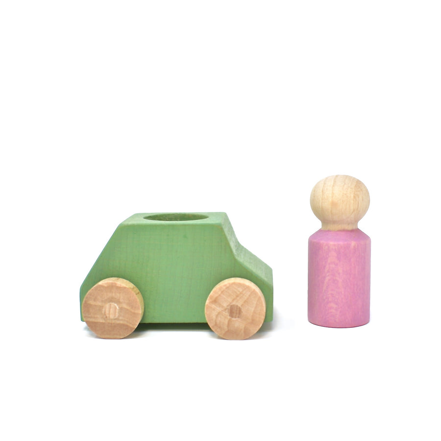 Lubulona Green Car with Pink Figure