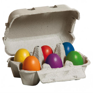 Erzi Six Wooden Eggs (colored)