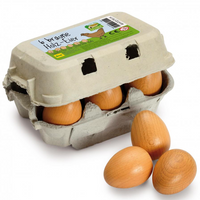 Erzi Wooden Eggs in Sixpack (brown)