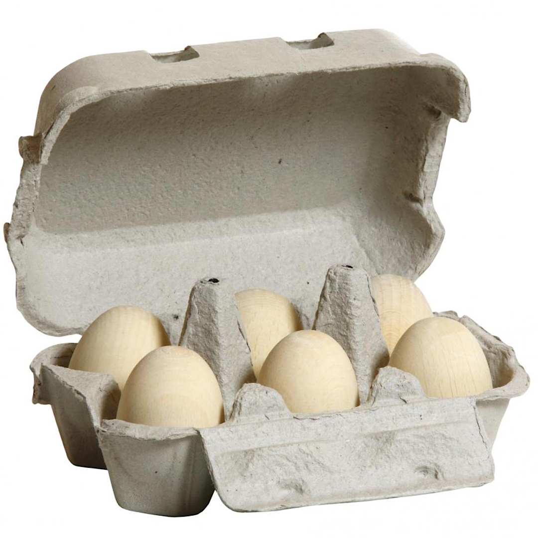 Erzi Wooden Eggs in Sixpack (white)
