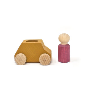 Ochre Car with Plum Figure