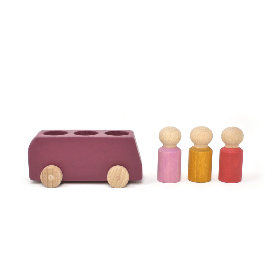 Purple Bus with Figures