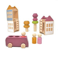 Purple Bus with Figures