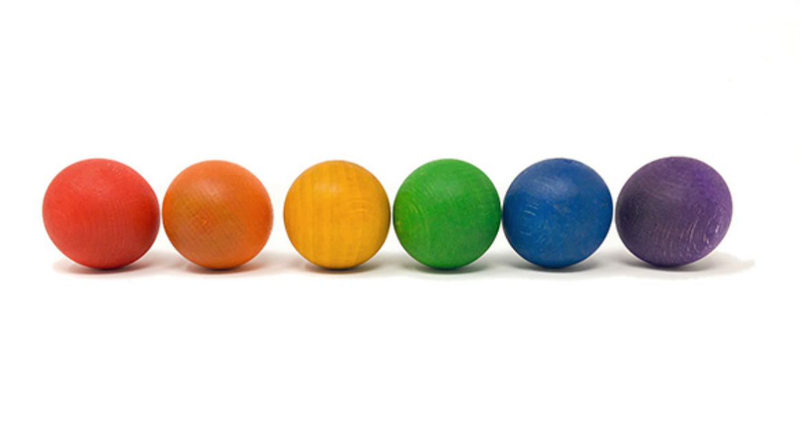 Grapat Six Wood Balls Rainbow